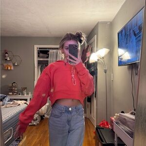 Half zip sweatshirt 
Prink/red very bright